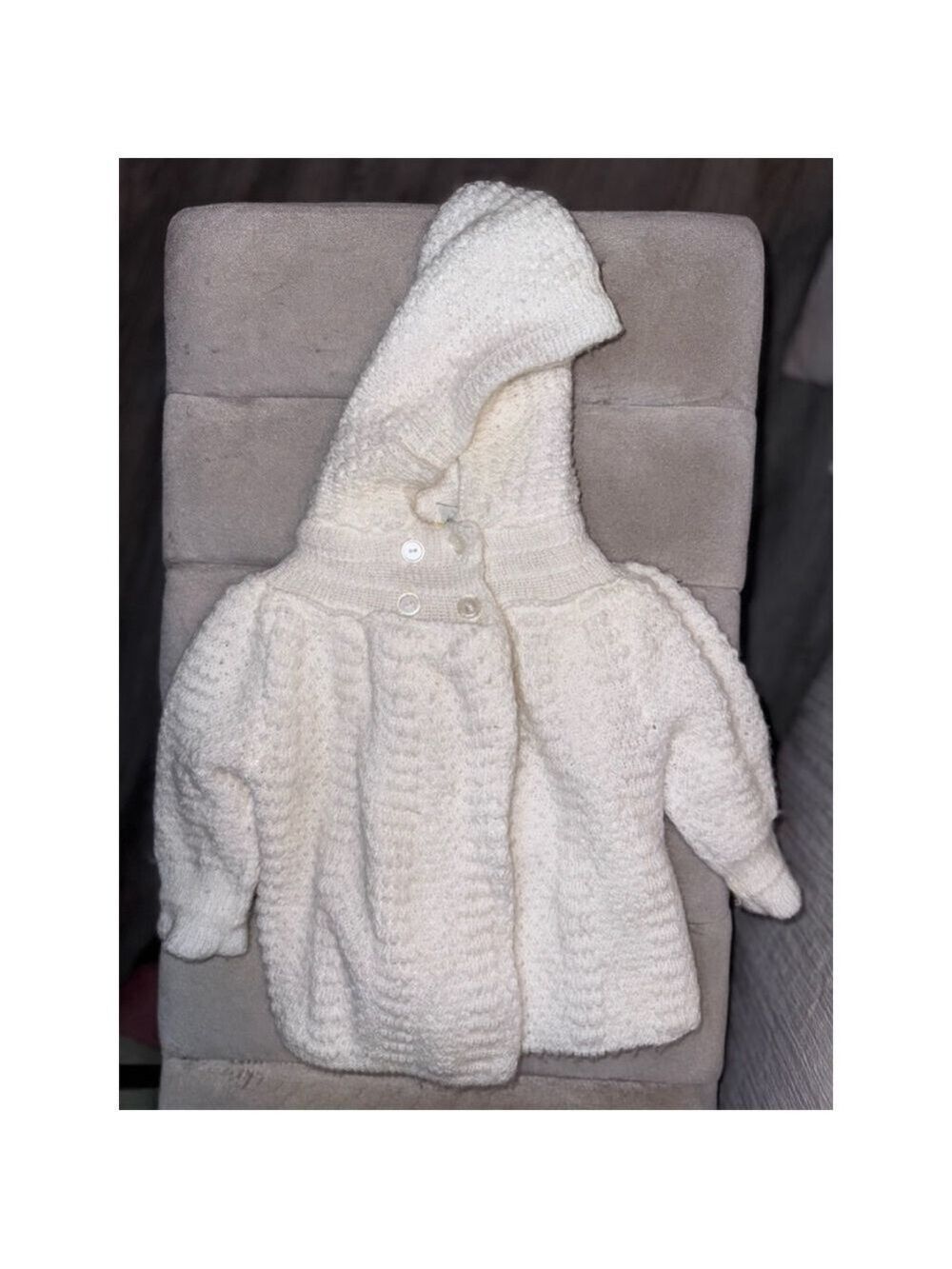 Vintage baby sweater hood Lord & Taylor 6/9 months 100% acrylic made in Israel